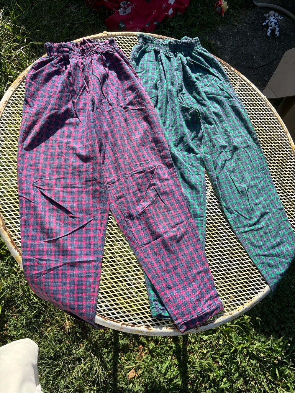 Vintage 1980s "City Blues" plaid tapered pants manufactured by the classic brand